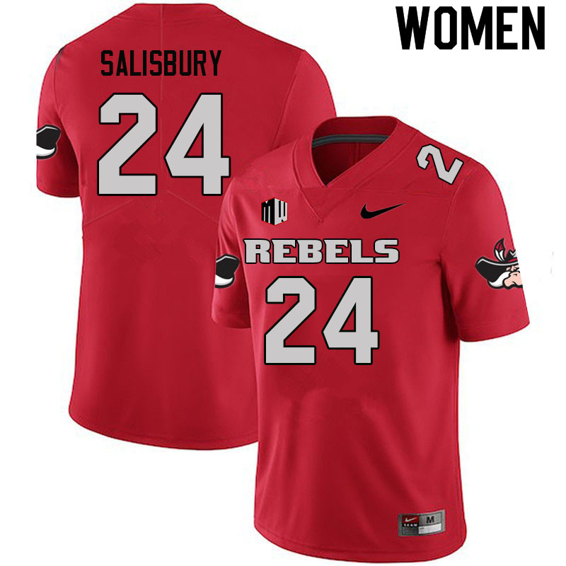Women #24 Tanner Salisbury UNLV Rebels College Football Jerseys Sale-Scarlet